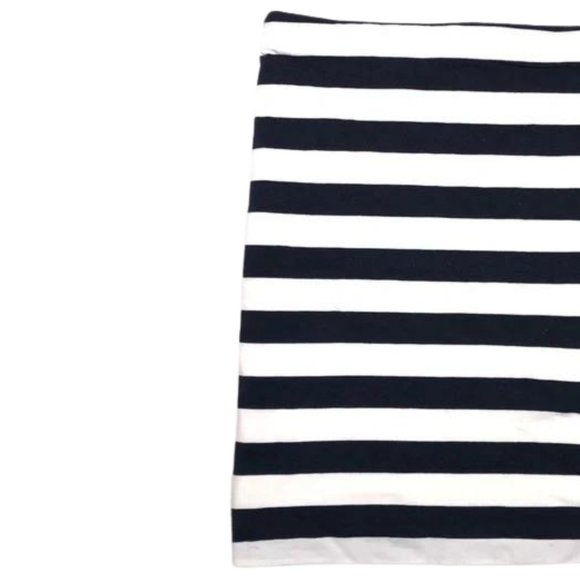 H&M Basic Navy Blue and White Striped Nautical Stretch Skirt - Picture 3 of 9